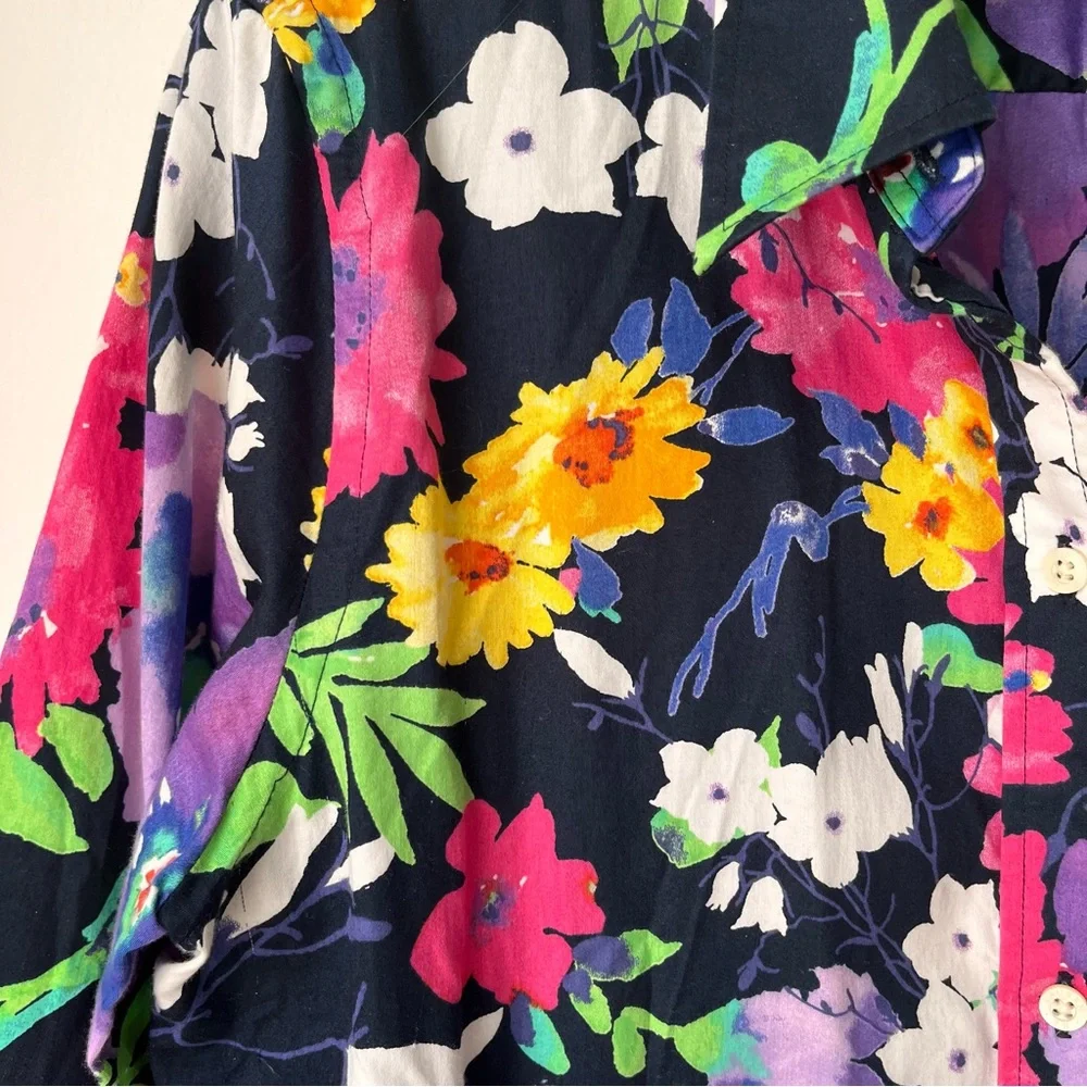 Lauren Ralph Lauren Women’s Floral 100% Cotton Shirt Size L - Picture 3 of 7